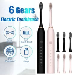ipx7 waterproof electric toothbrush – high-frequency cleaning with 6 modes – high-yield oral interaction hub