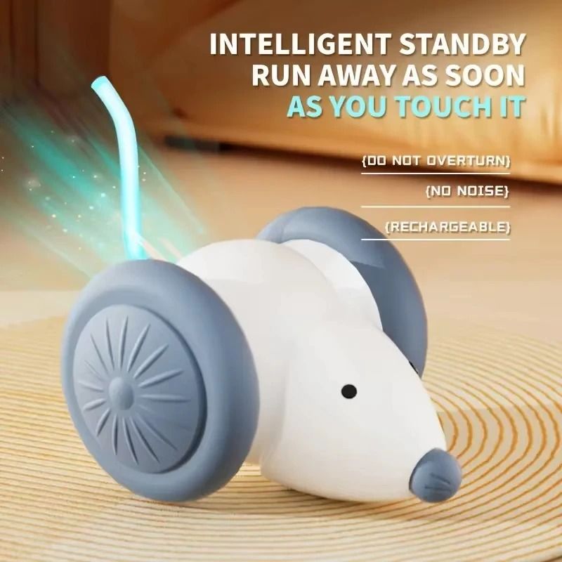 Automatic Electric Mouse Cat Toy Intelligent Obstacle Avoidance Teaser HighYield Feline Interacti 6