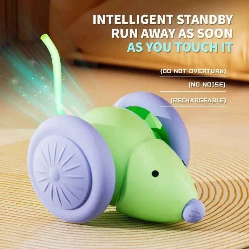 Automatic Electric Mouse Cat Toy Intelligent Obstacle Avoidance Teaser HighYield Feline Interacti 8