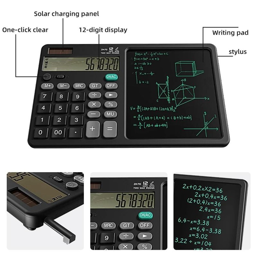 Calculator Writing Tablet 12Digit Desktop Scientific Hybrid HighYield Digital Memo Interaction Hu 6