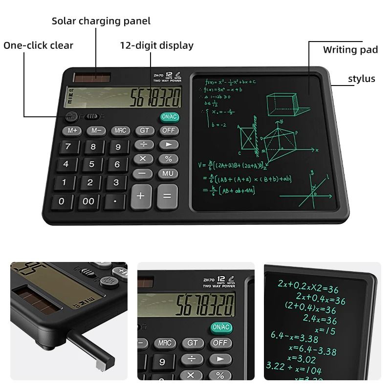 Calculator Writing Tablet 12Digit Desktop Scientific Hybrid HighYield Digital Memo Interaction Hu 6
