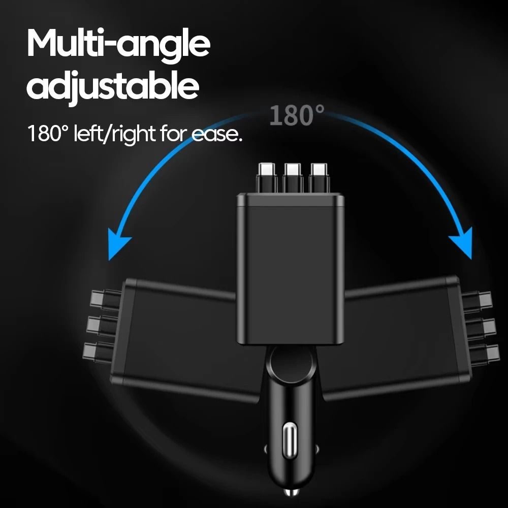 7in1 Retractable Car Charger 120W HighSpeed USB TypeC Adapter HighYield Mobile Energy Hub 1