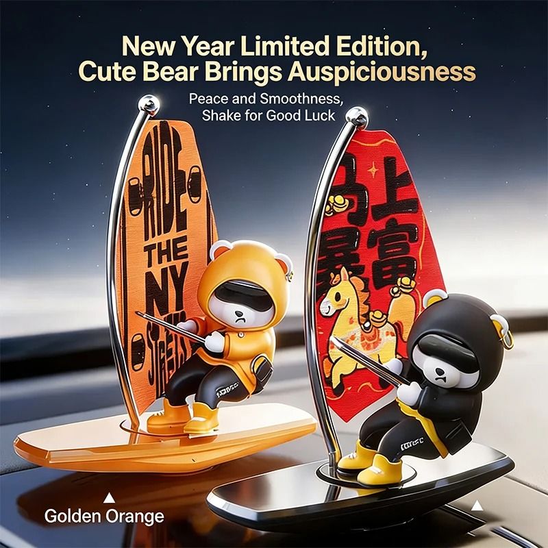 Dashboard Bear Sailboat Decor Magnetic Parking Number Plate HighYield Interior Aesthetic Hub 1