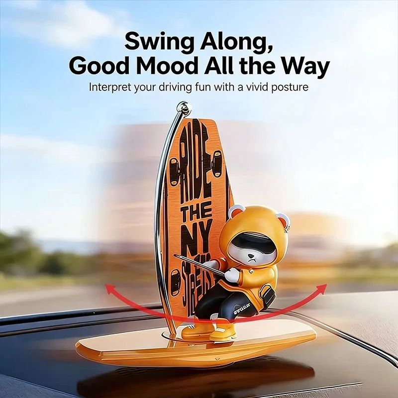 Dashboard Bear Sailboat Decor Magnetic Parking Number Plate HighYield Interior Aesthetic Hub 4