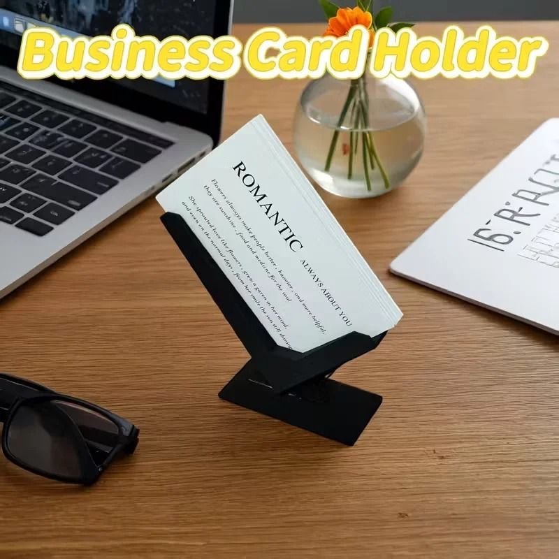 Minimalist Architectural Business Card Holder Modern Desktop Organizer 0