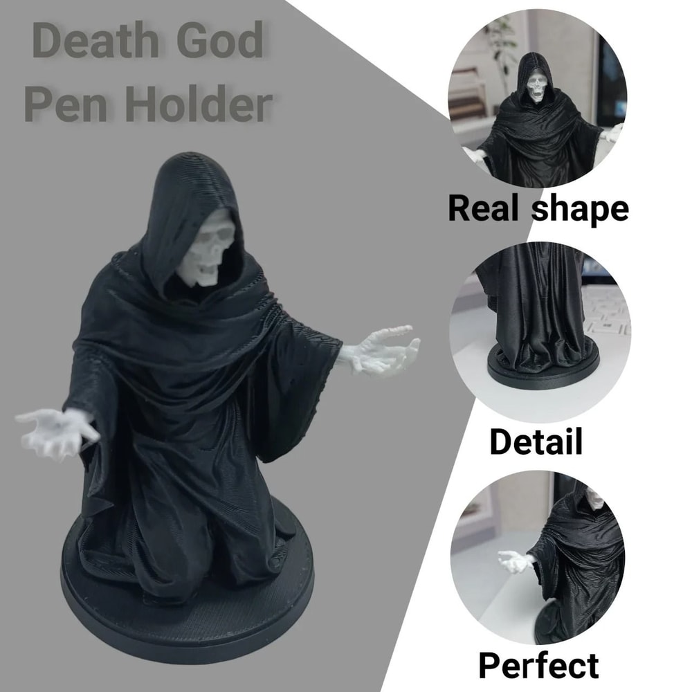 The Grimy Reaper Satirical Pen Holder Dark Comedy Desktop Decor 2