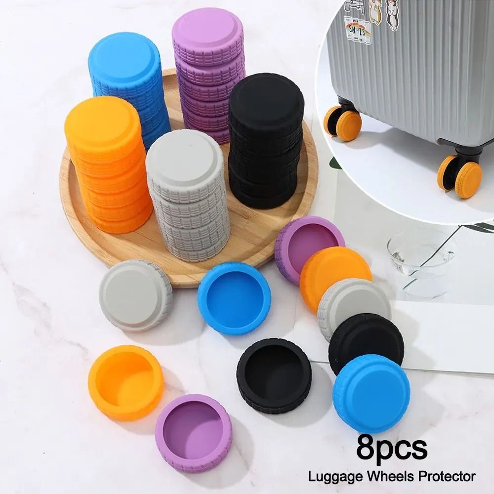 SilentStep Silicone Luggage Wheel Covers Protective AntiWear Casters 8 Pcs Set 0