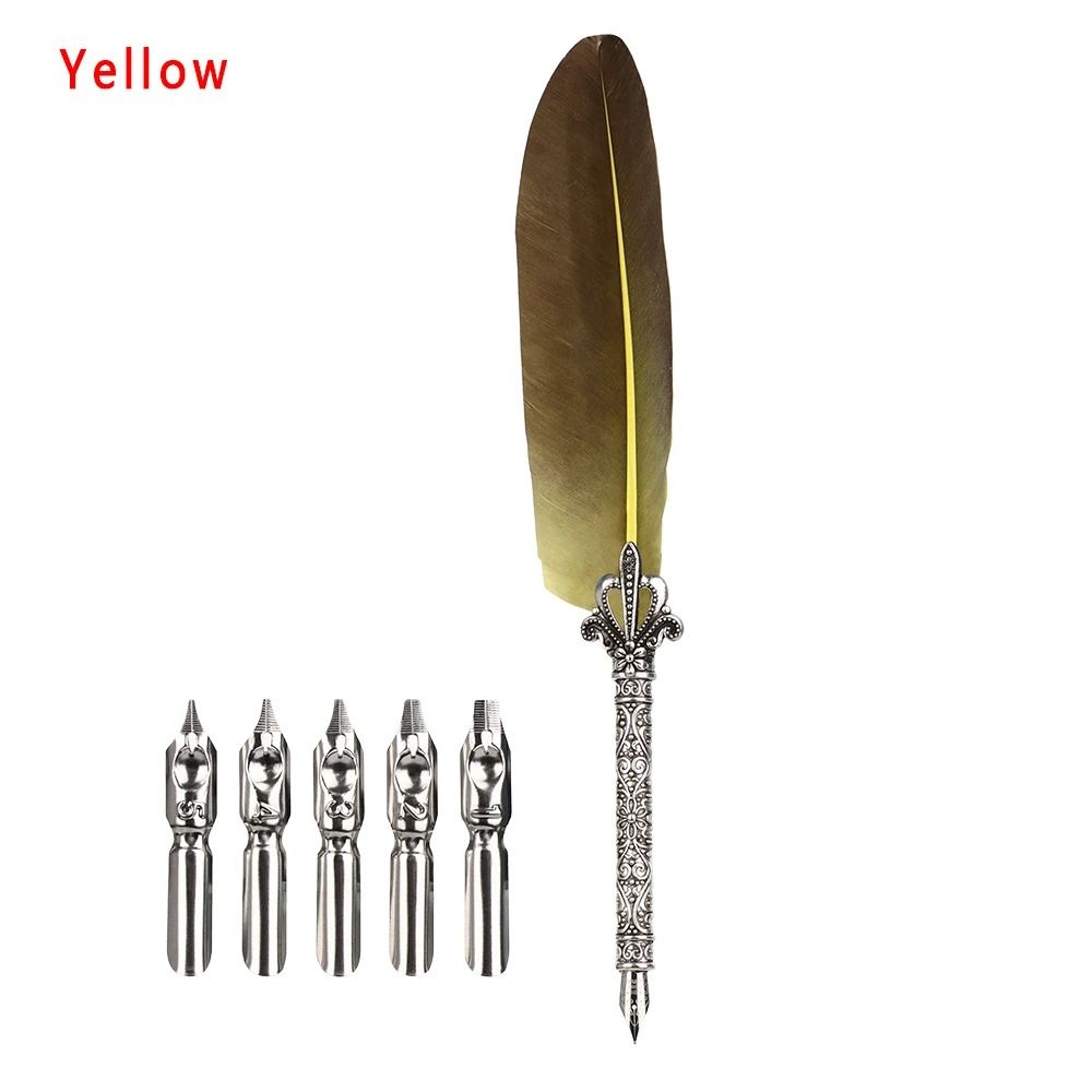 Luxury Feather Quill Set 5Nib Calligraphy System HighYield Script Interaction Hub 14