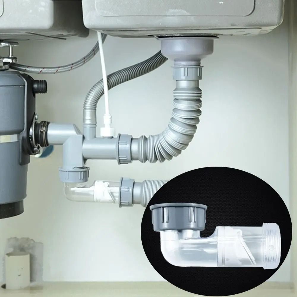 OdorProof Wash Basin Drainage Kit Flexible Curved Downpipe HighYield Hydraulic Interaction Hub 0