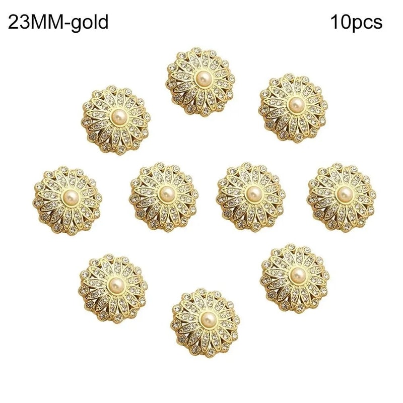 Retro Metal Pearl Buttons DiamondEtched Clothing Fasteners HighYield Textile Interaction Hub 12