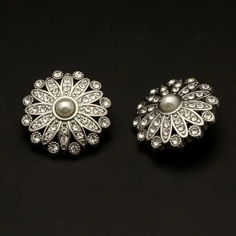 Retro Metal Pearl Buttons DiamondEtched Clothing Fasteners HighYield Textile Interaction Hub 1