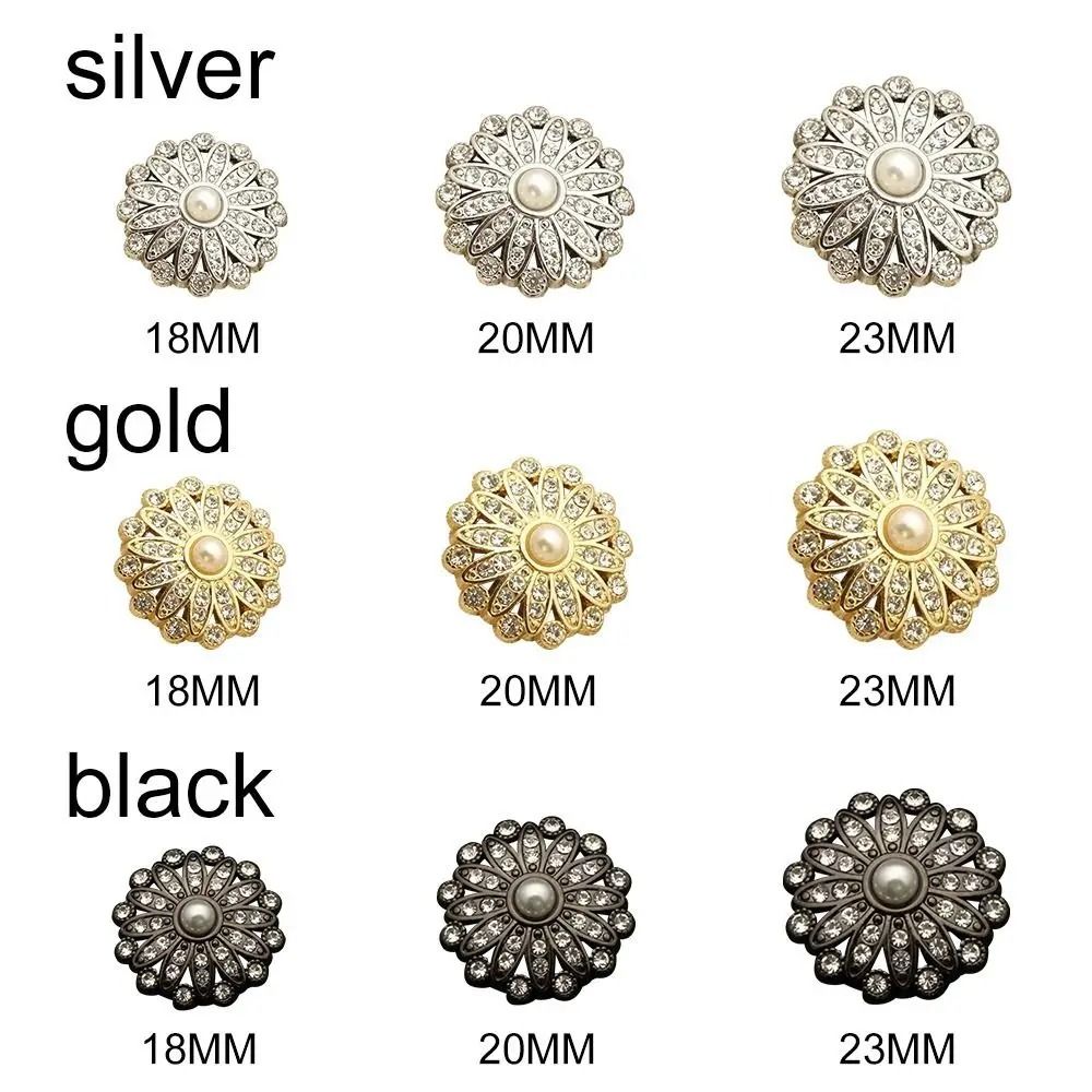 Retro Metal Pearl Buttons DiamondEtched Clothing Fasteners HighYield Textile Interaction Hub 4