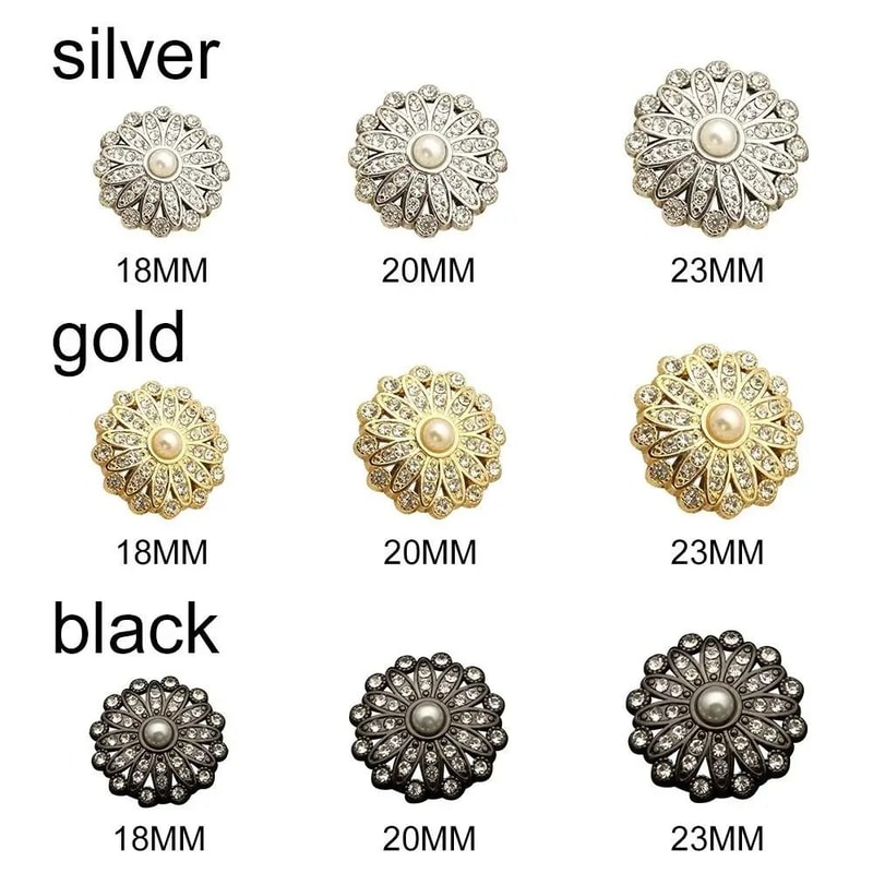 Retro Metal Pearl Buttons DiamondEtched Clothing Fasteners HighYield Textile Interaction Hub 4