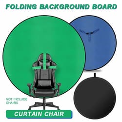 chair-mounted chromakey backdrop – blue/green double-sided screen – high-yield visual interaction hub