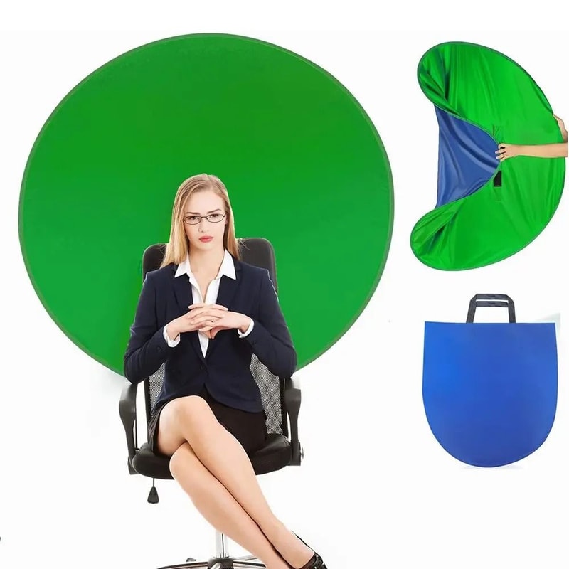 ChairMounted Chromakey Backdrop BlueGreen DoubleSided Screen HighYield Visual Interaction Hub 1