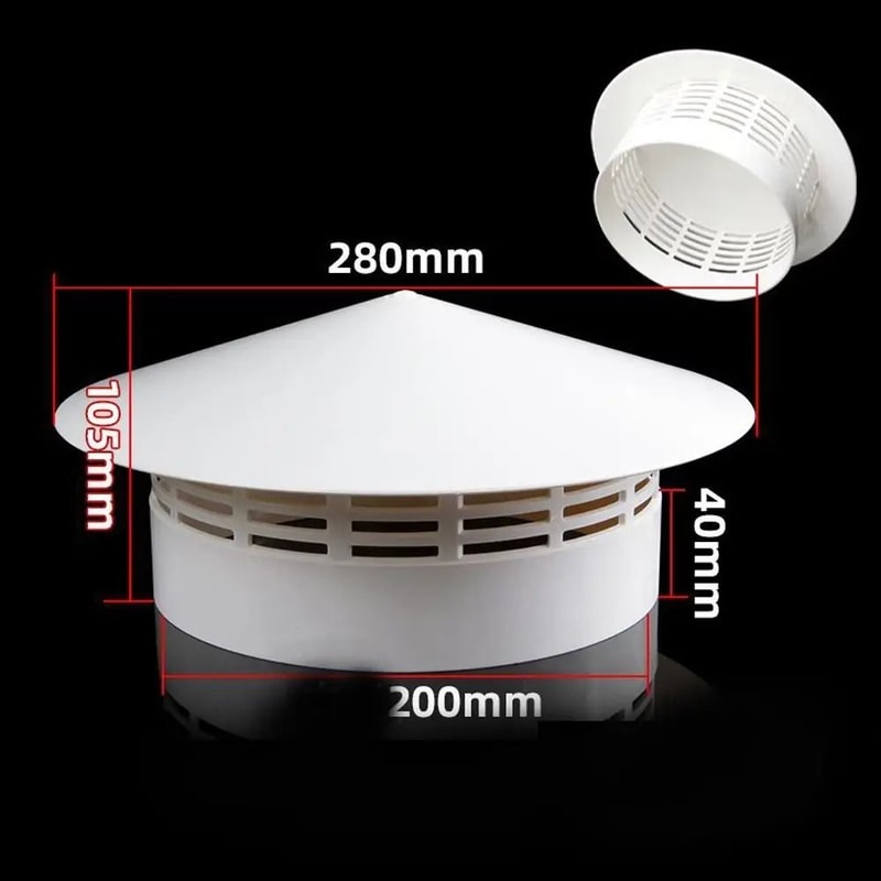 PVC Roof Air Vent Grille WeatherProof Round Ducting Cover HighYield Atmospheric Interaction Hub 9