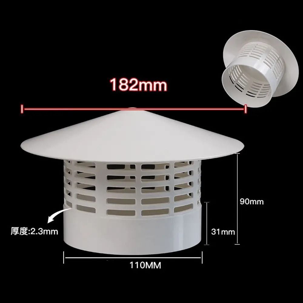 PVC Roof Air Vent Grille WeatherProof Round Ducting Cover HighYield Atmospheric Interaction Hub 5