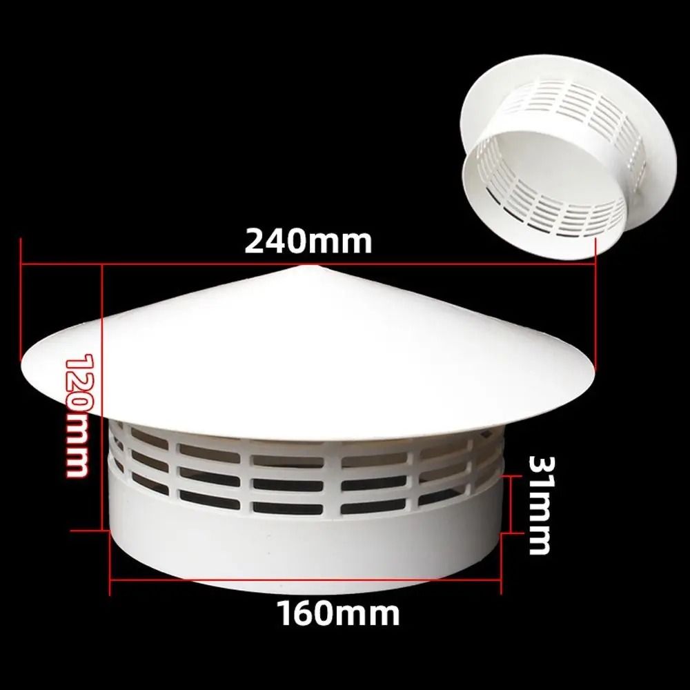 PVC Roof Air Vent Grille WeatherProof Round Ducting Cover HighYield Atmospheric Interaction Hub 8
