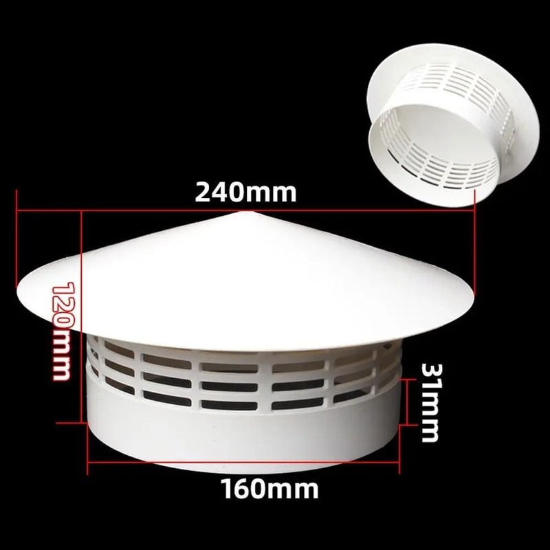 PVC Roof Air Vent Grille WeatherProof Round Ducting Cover HighYield Atmospheric Interaction Hub 8