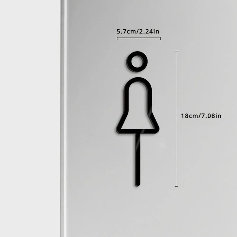Brass Toilet Sign Plate Black Gold Door Label HighYield Restroom Interaction Hub 4