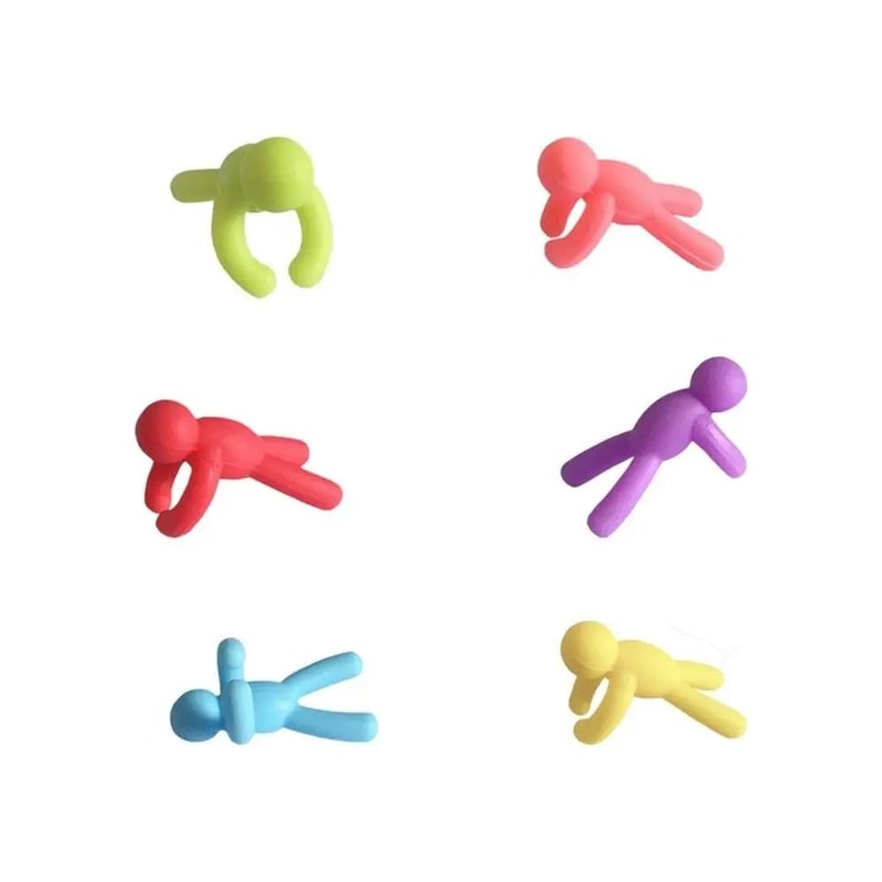 Creative Drink Markers Small Man Silicone Wine Glass Tags HighYield Party Interaction Hub 6
