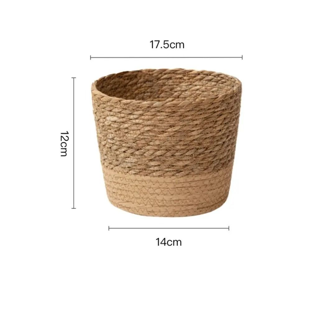 Straw Weaving Flower Pot Handmade Rattan Wicker Basket HighYield Botanical Interaction Hub 8
