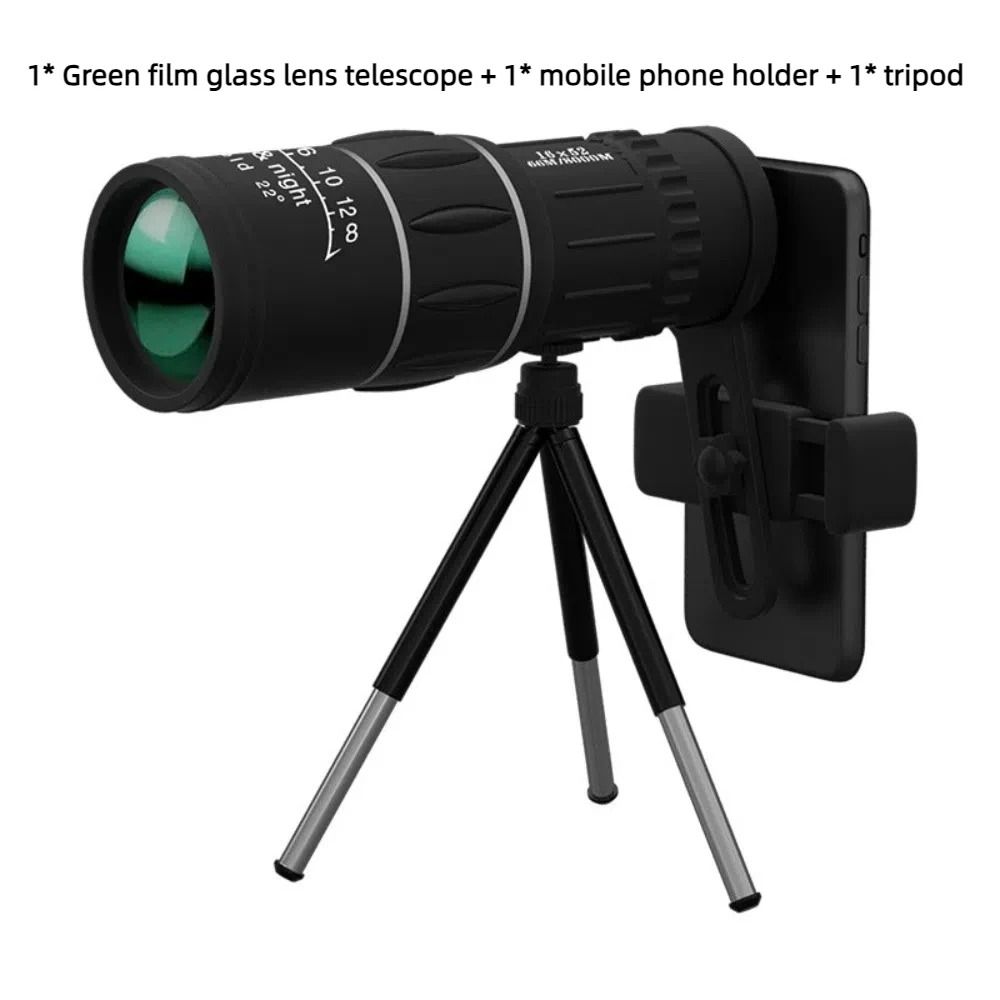 HighPower Monocular Telescope 16x52 Dual Focus Zoom HighYield Optical Interaction Hub 8