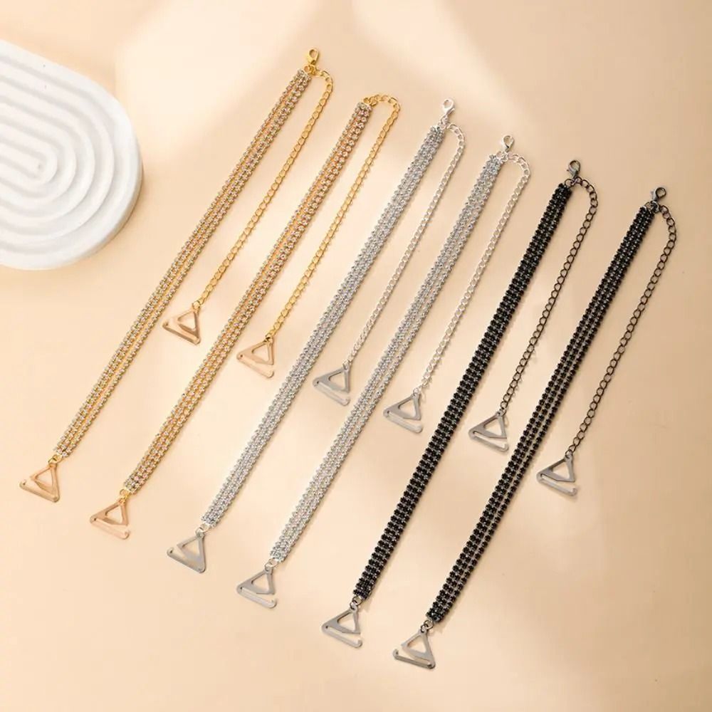Rhinestone Bra Straps ThreeRow Adjustable Metal Underwear Straps HighYield Lingerie Interaction H 0