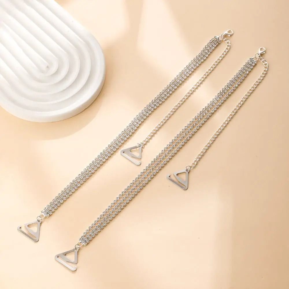 Rhinestone Bra Straps ThreeRow Adjustable Metal Underwear Straps HighYield Lingerie Interaction H 1