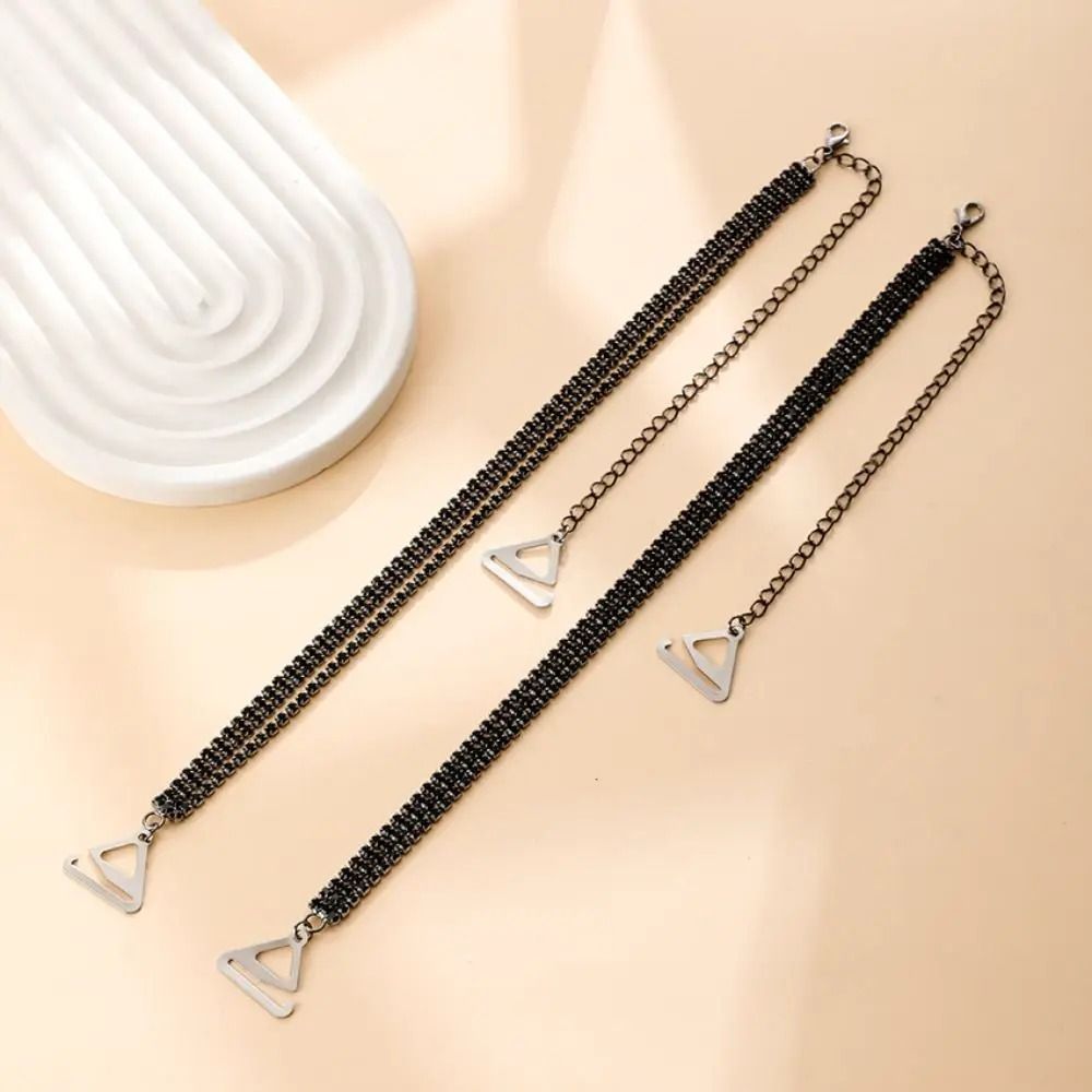 Rhinestone Bra Straps ThreeRow Adjustable Metal Underwear Straps HighYield Lingerie Interaction H 3