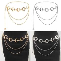punk hip hop layered waist chain – vintage moon pendant belt – high-yield sartorial interaction hub