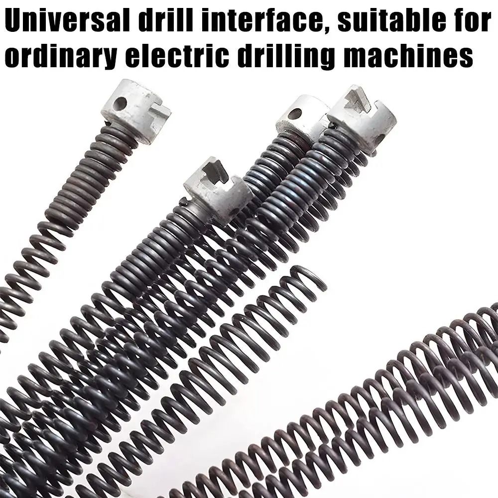 Electric Drill Pipe Dredging Tool Manganese Steel Spring Drain Cleaner HighYield Plumbing Interac 1