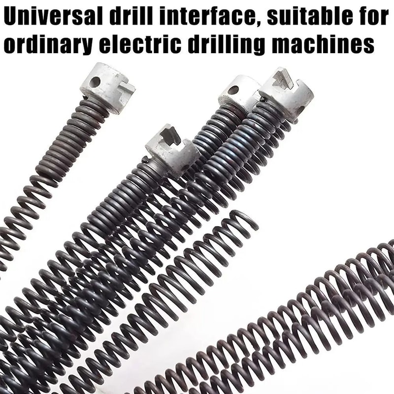 Electric Drill Pipe Dredging Tool Manganese Steel Spring Drain Cleaner HighYield Plumbing Interac 1
