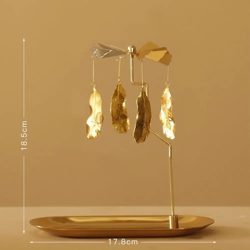 Rotating Spinning Candle Holder Gold Metallic Carousel Tealight HighYield Atmospheric Interaction 9