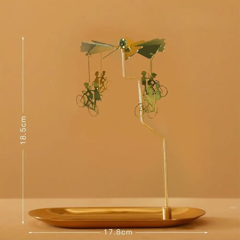 Rotating Spinning Candle Holder Gold Metallic Carousel Tealight HighYield Atmospheric Interaction 7