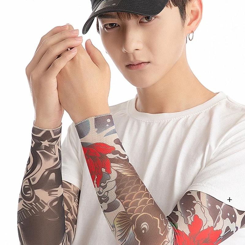 Flower Arm Tattoo Sleeves Seamless UV Sunscreen Protection HighYield Athletic Interaction Hub 3