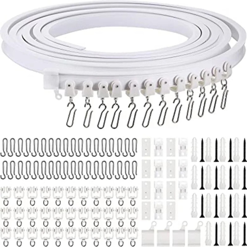 Bendable NanoSilencer Curtain Rail White Modern Style Visible Track HighYield Logistical Interact 0