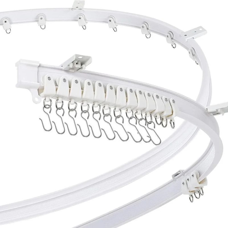Bendable NanoSilencer Curtain Rail White Modern Style Visible Track HighYield Logistical Interact 1
