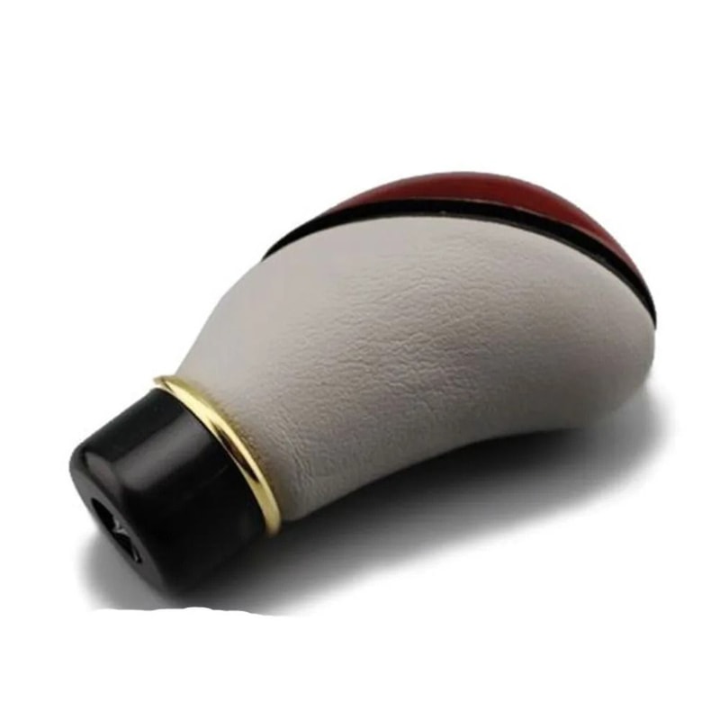 Universal Car Shift Knob Wooden PU Leather 5Speed Lever HighYield Automotive Interaction Hub 2