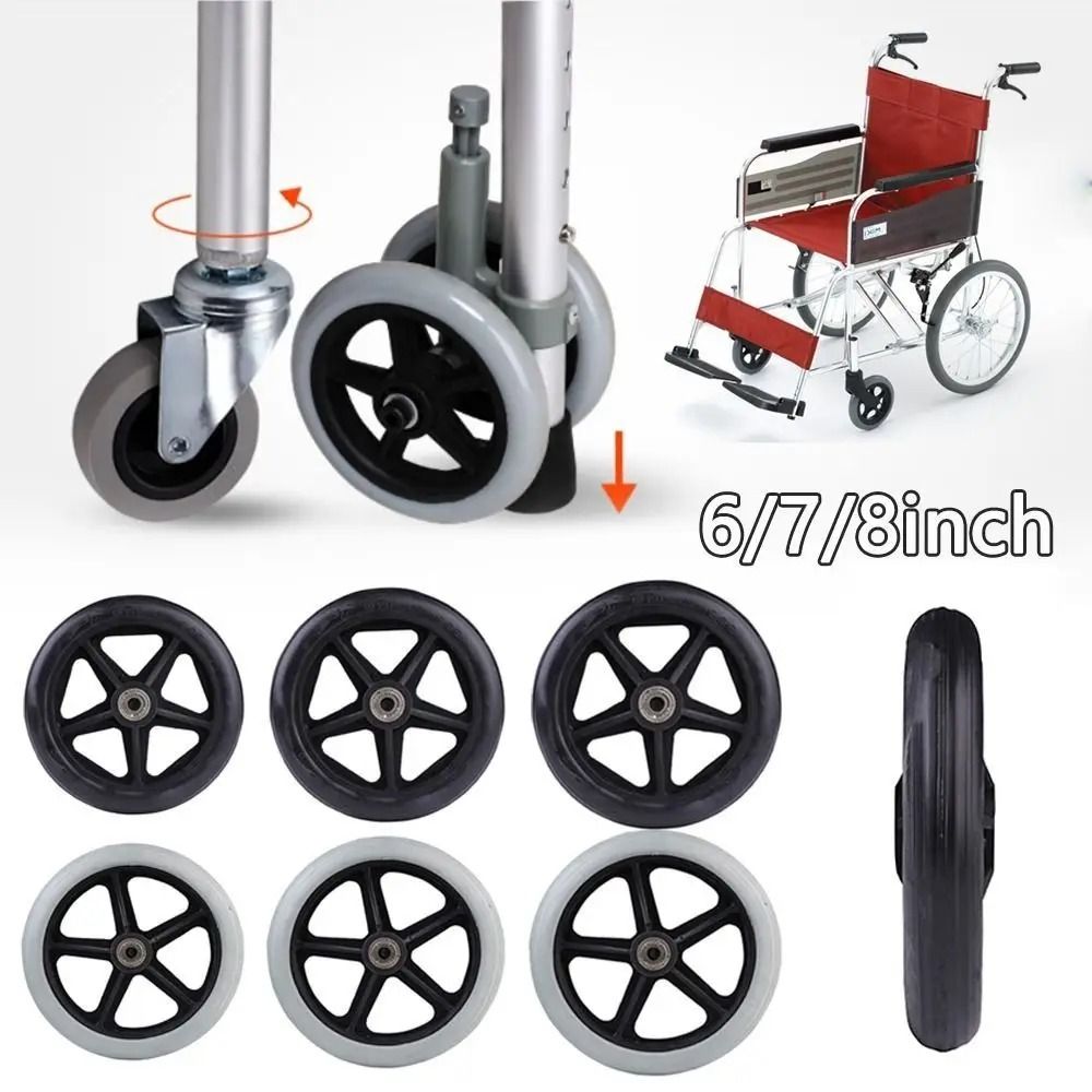 Wheelchair Front Castor Wheels HeavyDuty Solid Tire Replacement HighYield Logistical Interaction 0