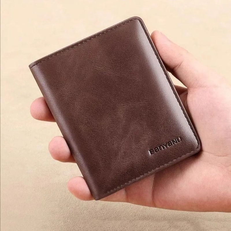 Vintage Leather Mini Wallet RFID Blocking Money Clip HighYield Financial Interaction Hub 4