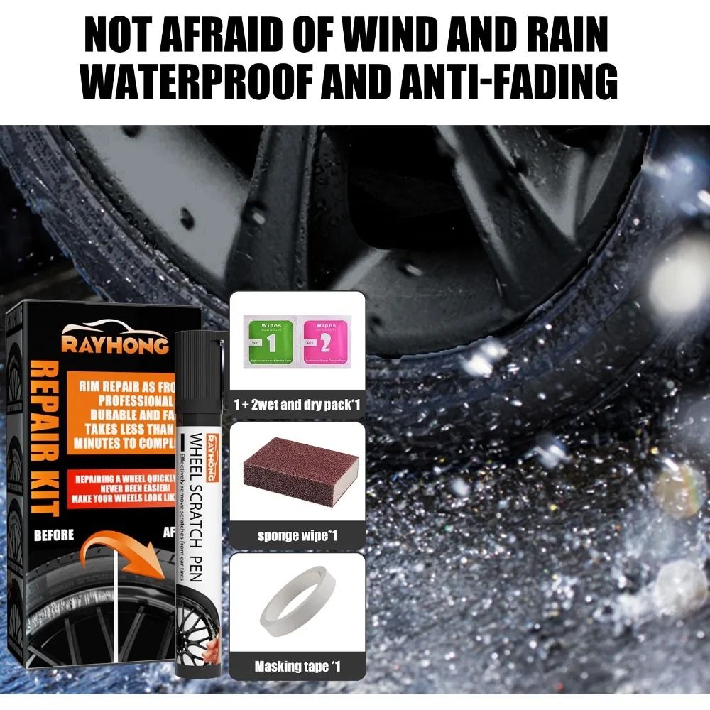 Universal Alloy Wheel Repair Kit Portable DIY Scratch Paint Fix HighYield Automotive Interaction 2