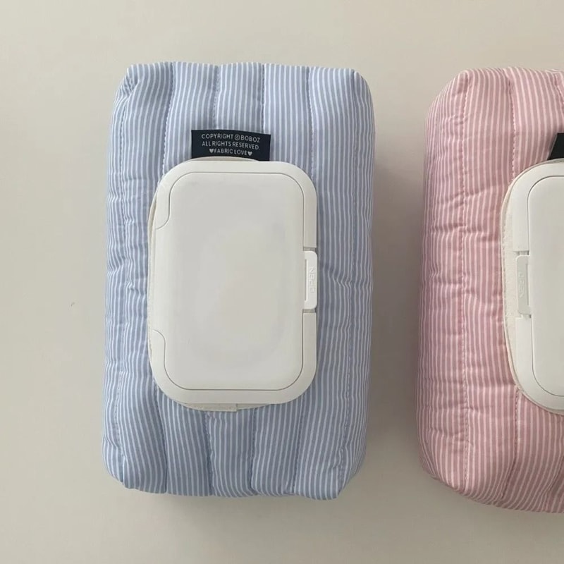 Striped Quilted Wet Wipe Pouch Multipurpose PullOut Tissue Bag HighYield Sanitation Interaction H 1