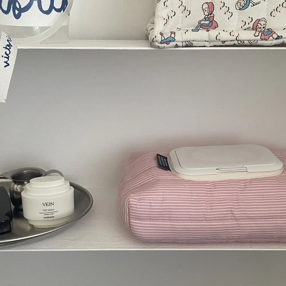 Striped Quilted Wet Wipe Pouch Multipurpose PullOut Tissue Bag HighYield Sanitation Interaction H 4