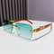 Rimless CutEdge Sunglasses Metal Temple Retro Shades HighYield Optical Interaction Hub 12