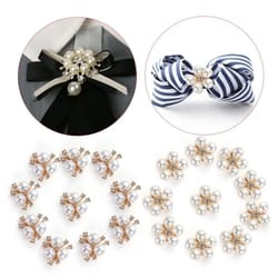 flower rhinestone & pearl buttons – 10-piece alloy crystal set – high-yield ornamental interaction hub