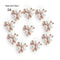Flower Rhinestone Pearl Buttons 10Piece Alloy Crystal Set HighYield Ornamental Interaction Hub 10