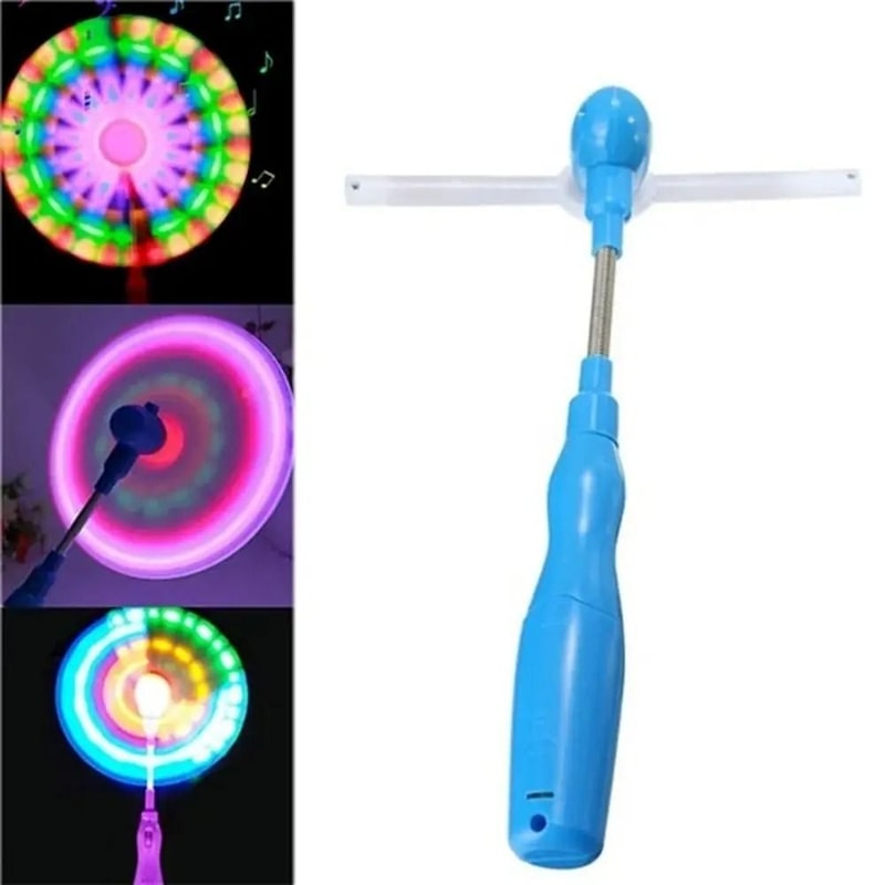 LED Music Windmill Spinner Handheld Rotating Flashing Toy HighYield Sensory Interaction Hub 0