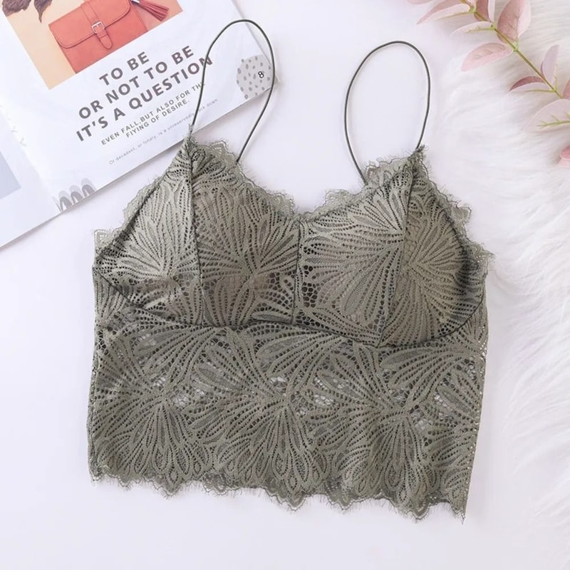 Womens Lace Sexy Crop Top Unpadded ZipperBack Bralette HighYield Sartorial Interaction Hub 8