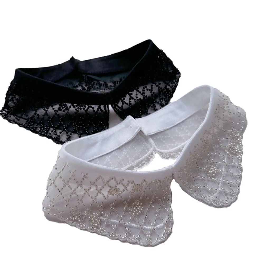 DoubleLayer Detachable Lace Collar Embroidered Bead LaceUp Shawl HighYield Sartorial Interaction 1